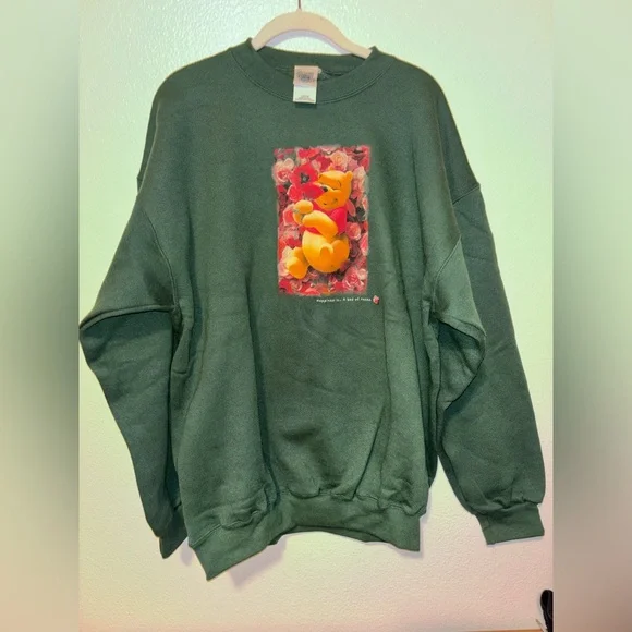 Vintage new without tag Green Winnie the Pooh Sweatshirt - Picture 1 of 5